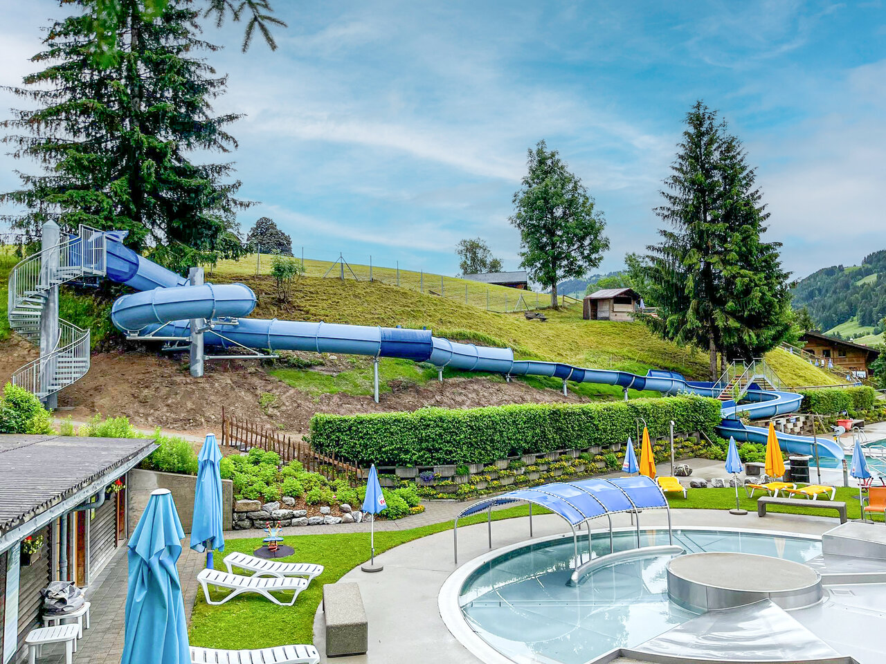 Installation of New Slide with Helicopter Deployment at Saanen Outdoor Pool